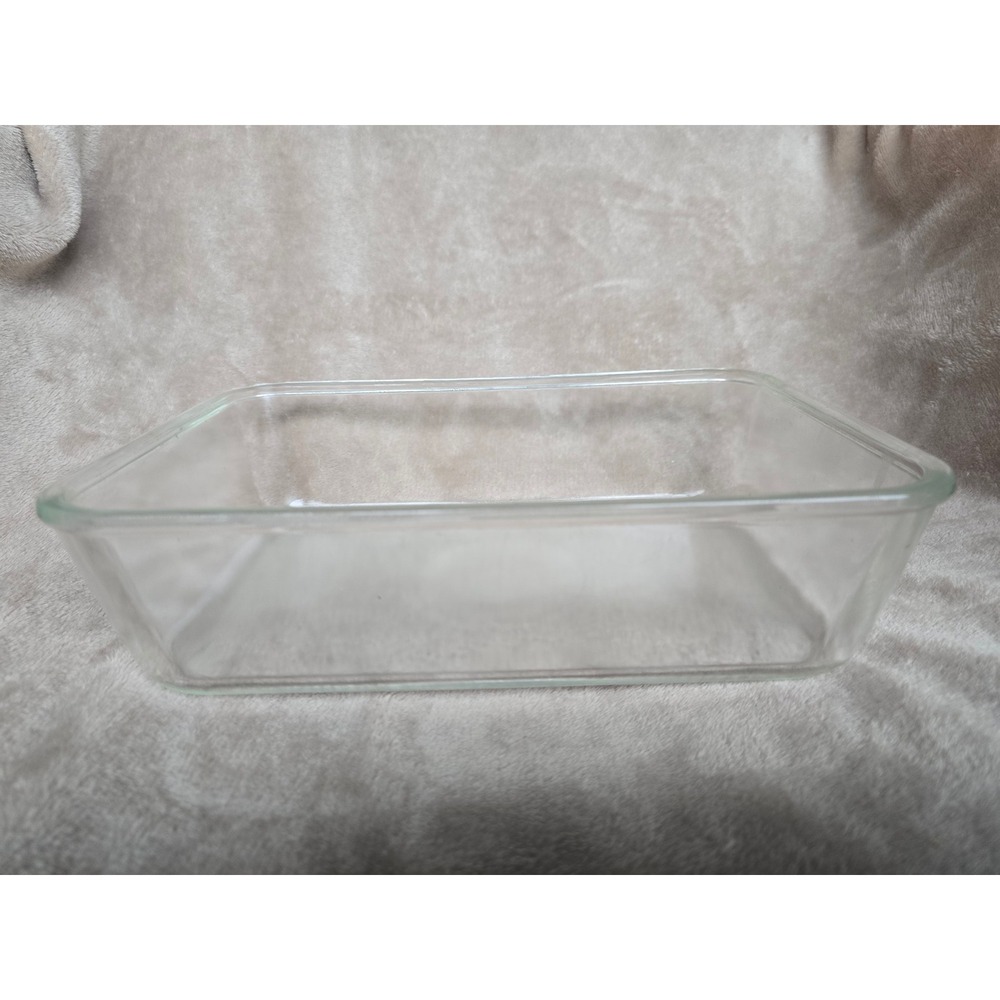 Vintage Pyrex Clear Glass Rectangular Baking Dish Hammered Textured Bottom 232